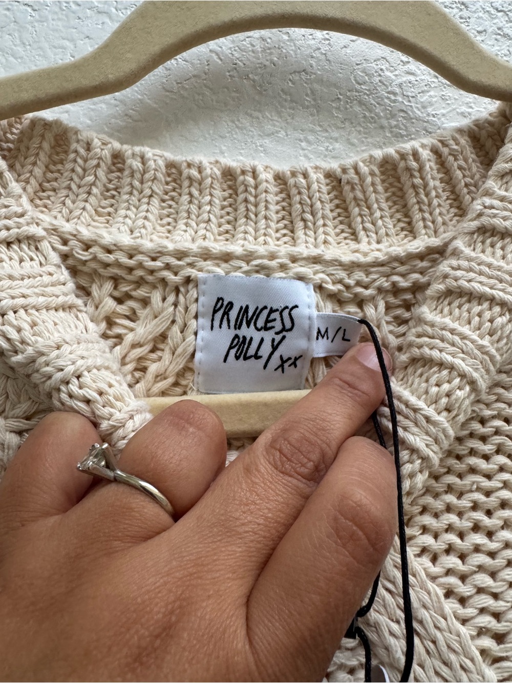 Princess Polly Cream Cable Knit Cropped Sweater Vest - Picture 10 of 15